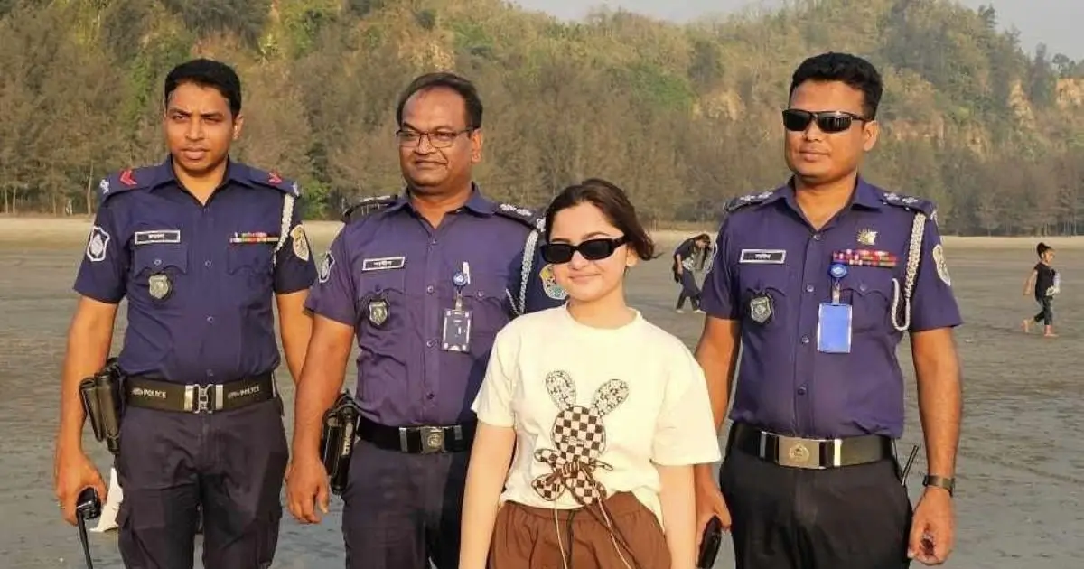 Simrin Lubaba with Cox's Bazar tour police